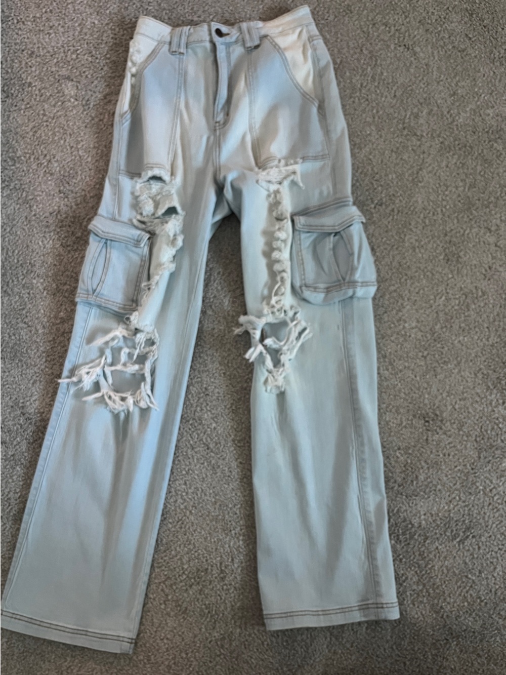 *Aphrodite* Light Blue Distressed Boyfriend Jeans